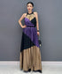 Tri-Color Pleated Halter Dress